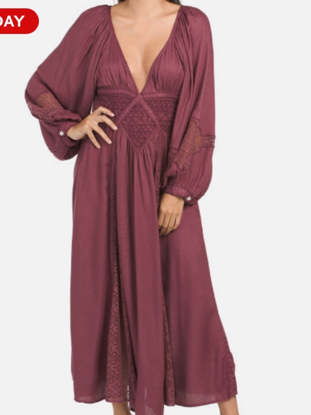 Free People southwest lace maxi dress plum XS NWT
